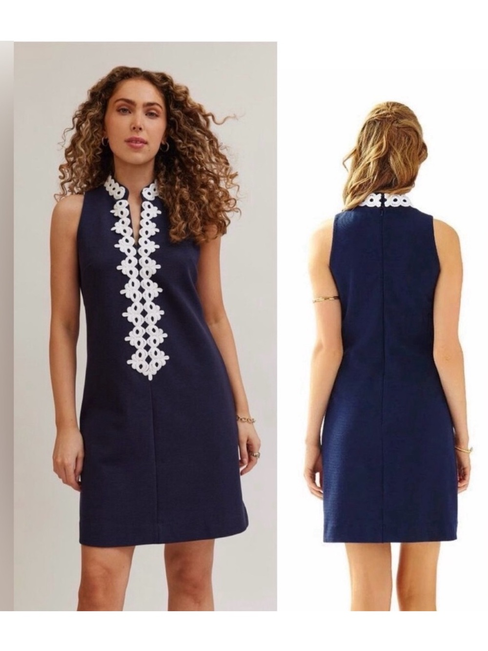 NEW! Lilly Pulitzer Callista Shift Mini Dress in True Navy Sleeveless Classic